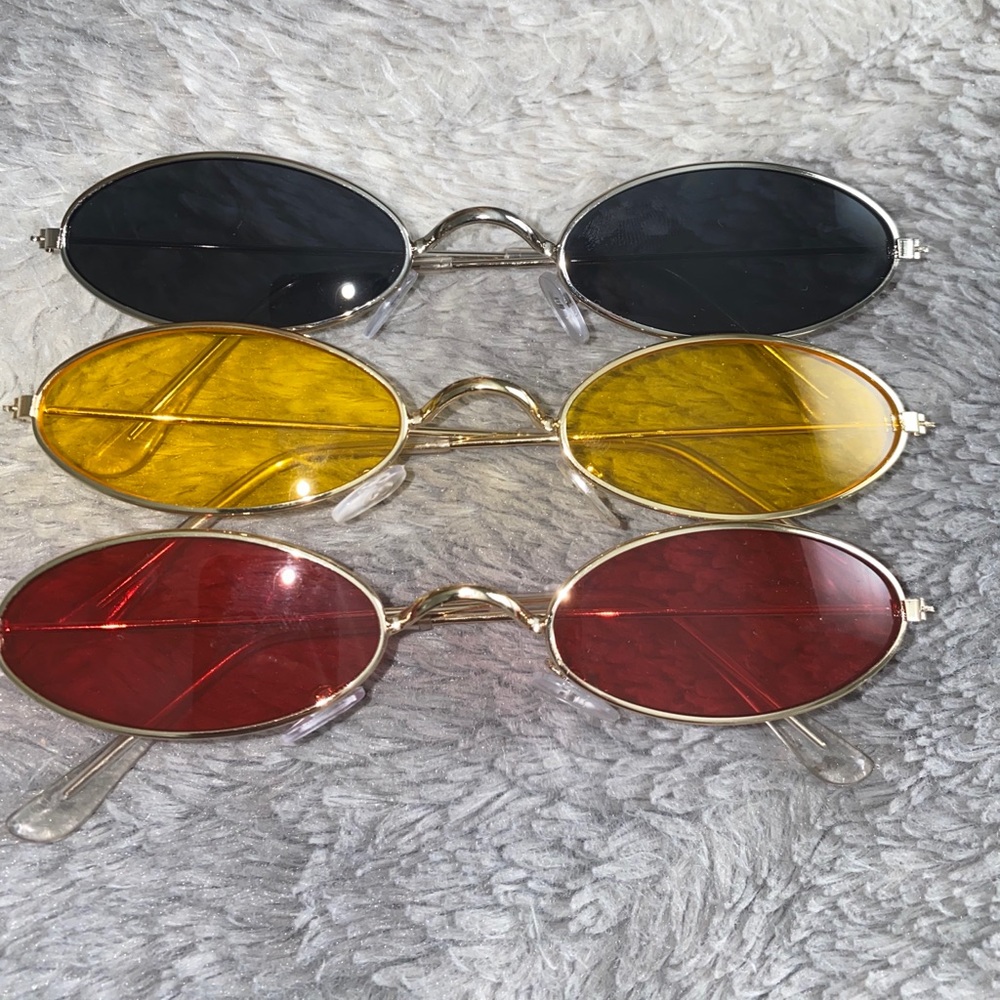 Colored oval lens sunglasses